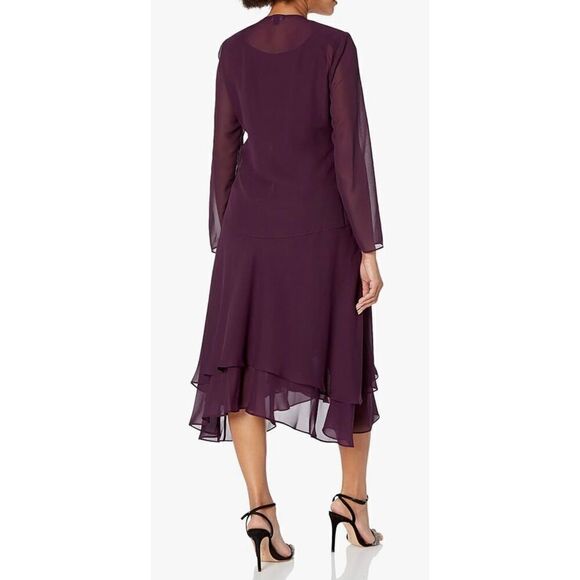 S.L. Fashions Women's Two-Piece Dress with Embellished Jacket - Picture 2 of 8